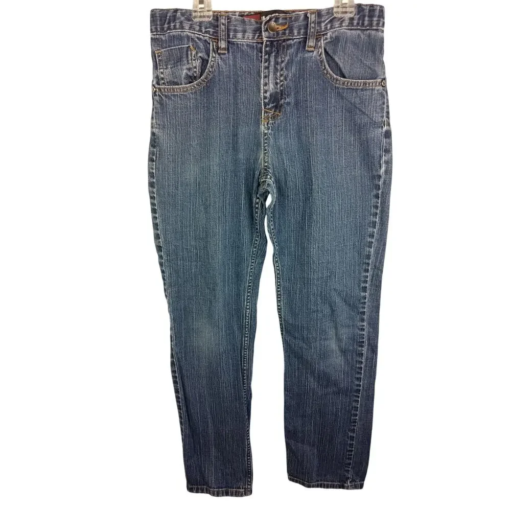 Tony Hawk Dark Wash Blue Young Men's Boys Straight-Leg Jeans 16